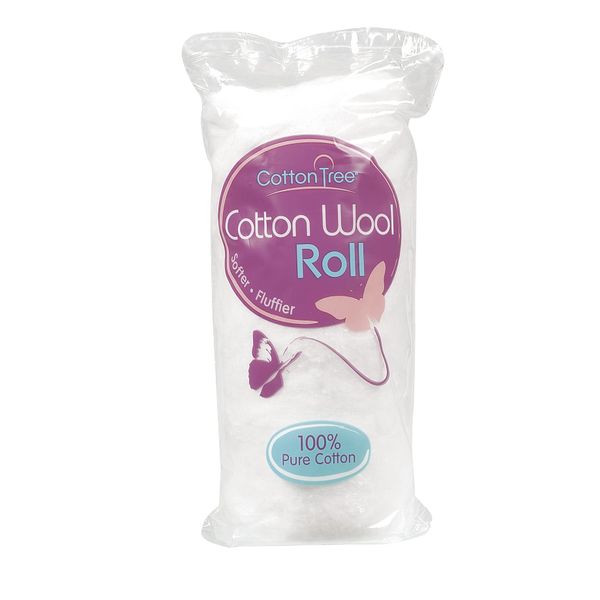 Cotton Tree 100% Pure Cotton, Super Soft ROLL, White, Large