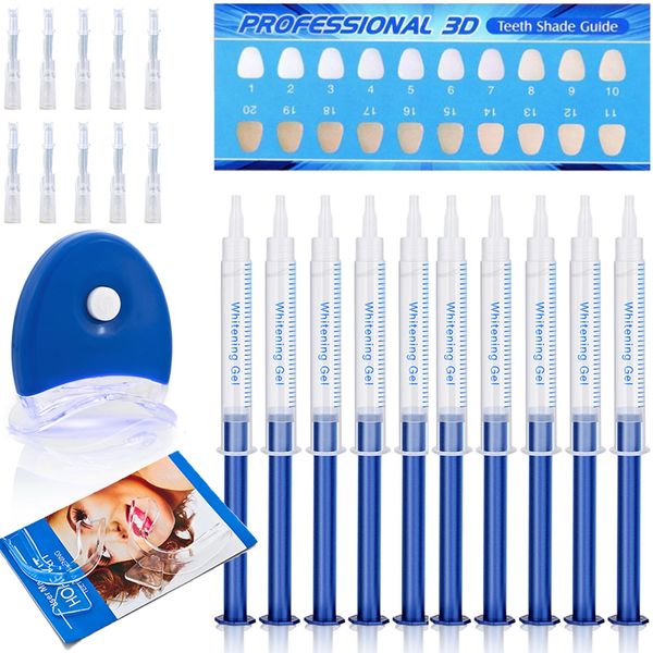 35% Teeth Whitening Gel - Refills Bleaching Gel with LED Teeth Whitening Light and Mouth Trays - 10 PCS 3ML Teeth Whitening Gel Tooth Whitener Gel - Works with Teeth Whitening Oral Gel