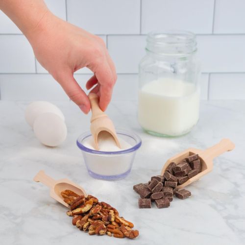 Small Wooden 1 Tablespoon Scoops for Food Canisters & Jars, Table Spoons Measuring Spoon, Wood Manuka Honey Bath Salts, & Coffee Scoop, Mini Candy Scoops for Candy Buffet, Pack of 25 by Woodpeckers