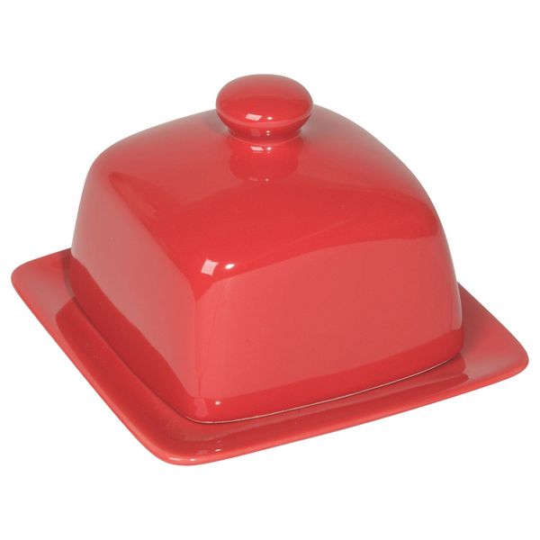 Now Designs Square Butter Dish, Red