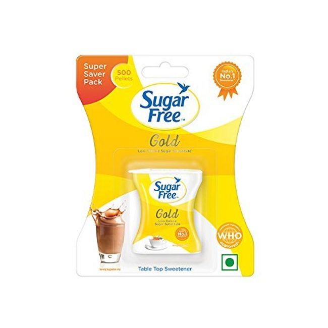 500 Tablets Sugar Free Gold is Equal to Zero Calories Sweetener Low Calorie Sugar Substitute 500 Pellets (Pack of 2)