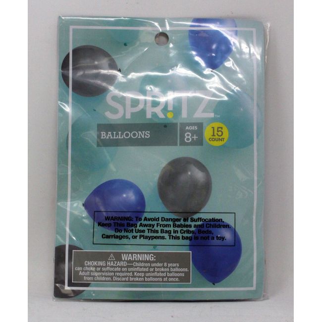 Spritz Blue, Teal & Silver Balloons 15 Count
