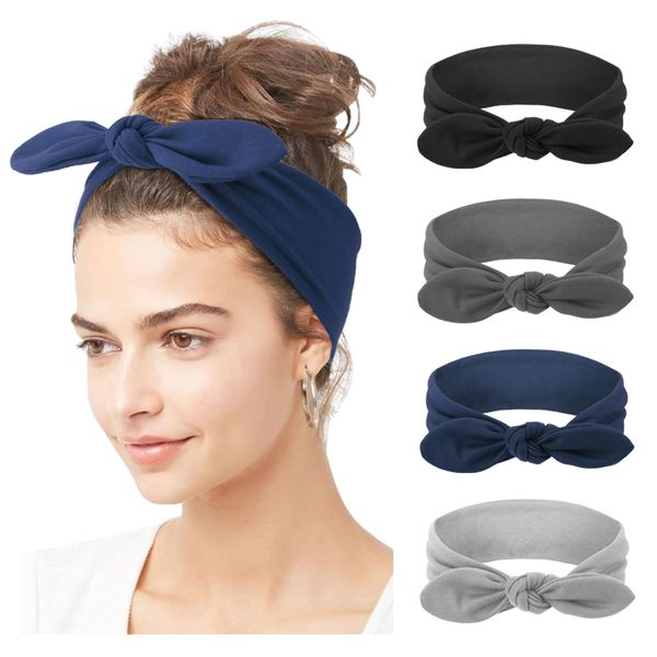 DRESHOW 4 Pack Women Headbands Headwraps Hair Bands Bows Hair Accessories