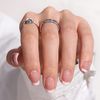 Stick On Nails Short - BTArtbox Square French Tip False Nails With Glue, 30Pcs Soft Gel Press On Nails in 15 Sizes, Reusable Semi-Transparent Glue On Fake Nails for Woman, French Girl