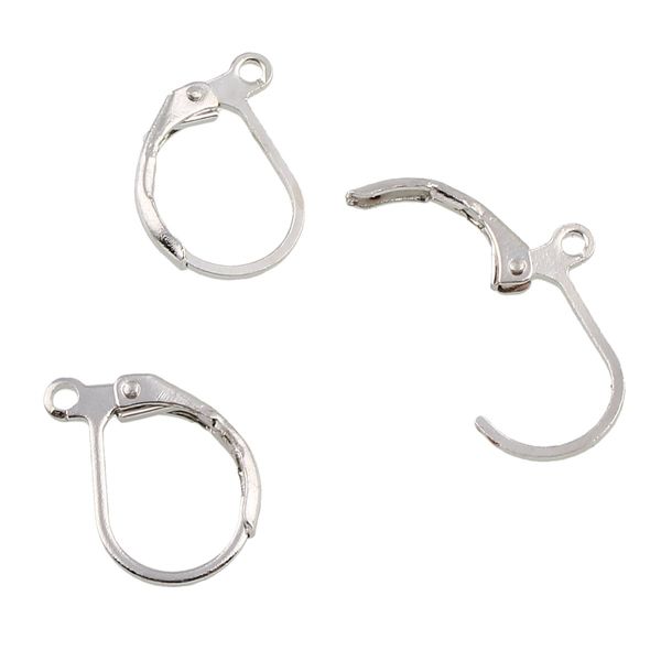 Perlin 30 Stud Earrings Silver Round 15 mm Hinged Hook Earrings M172x3