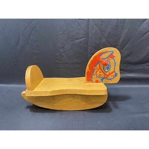 Vtg Toddler Childrens Wooden Rocking Horse Glider Toy Painted