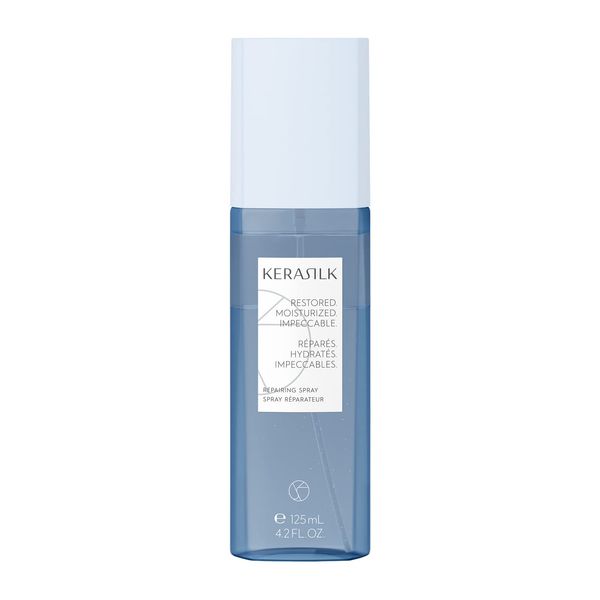 KERASILK Repairing Spray | Protects Against Breakage & Brittleness | Nourishes, Hydrates & Detangles Strands | With Heat Protection | For Dry, Stressed & Damaged Hair | 125ml