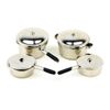 MyTinyWorld Dolls House Miniature 4 Silver Metal Pan Set