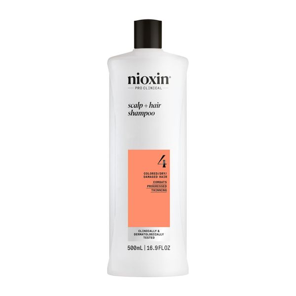 Nioxin System 4 Cleanser Shampoo, Color Treated Hair with Progressed Thinning, 16.9 oz