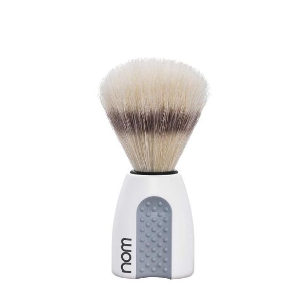 nom Erik Natural Bristle Shaving Brush (Handle: White)
