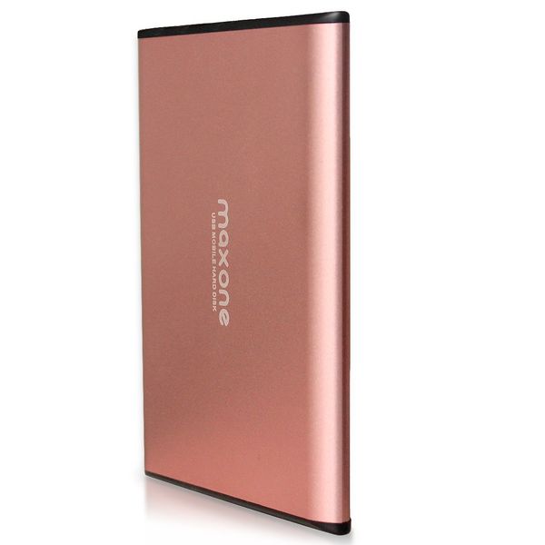 Maxone Portable External Hard Drive 320GB-USB 3.0 2.5" Ultra Slim Aluminum HDD Backup for PC/Desktop/Laptop/TV/Mac/MacBook/XBox/PS4/Chromebook/Windows - Rose Pink