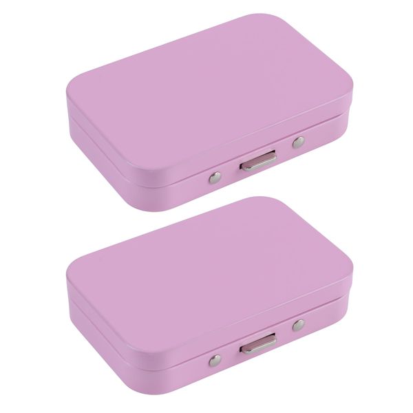 2 PCS Pill Box with Mirror, Portable 3 Compartment Medicine Pill Organizer, Cute Small Pill Case Supplement Organizer Pill Holder for Purse Travel(Pink)