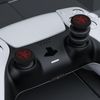 PlayRealm NO Falling Off Thumbstick Extender & Silicone Grip Cover 2 Sets for PS5 & PS4 Controller (Devil Red)