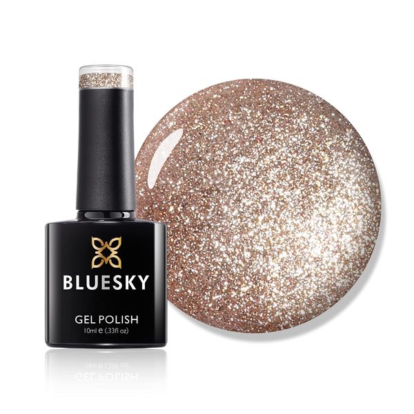 Bluesky Gel Nail Polish, Rose Gold QCG15, Pink Glitter, 10 Ml Long Lasting, Chip Resistant, 10 Ml (Requires Drying Under UV LED Lamp)