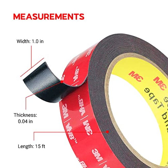 3M 1/2 x 15 ft VHB Double Sided Foam Adhesive Tape 5952 Automotive  Mounting