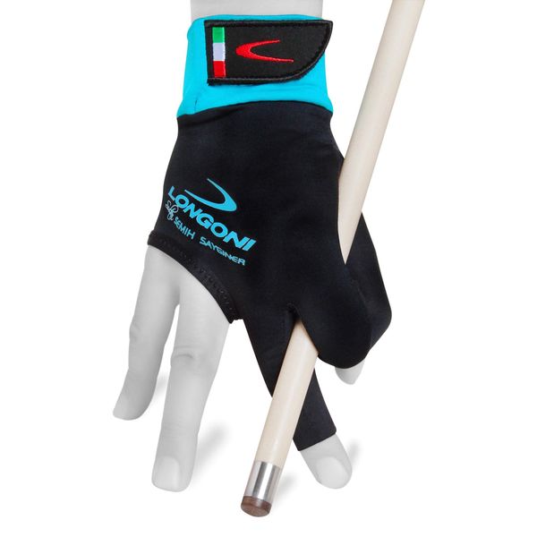 Longoni Sultan 2.0 Billiard Pool Cue Glove - for Left or Right Hand - Black (X-Large, for Right Hand (Left-Handed Player))