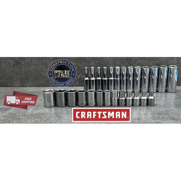 CRAFTSMAN TOOLS 26pc Short & Deep 1/4 METRIC MM 6pt ratchet wrench socket set