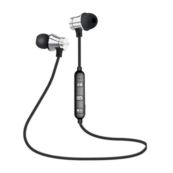 Wireless Bluetooth Headphones and Earphones with Neckband Design, In-Ear Bluetooth Earbuds including Microphone for Enhanced Bass, Ideal for Gym, Running, and Outdoor Sports Workouts (Silver)