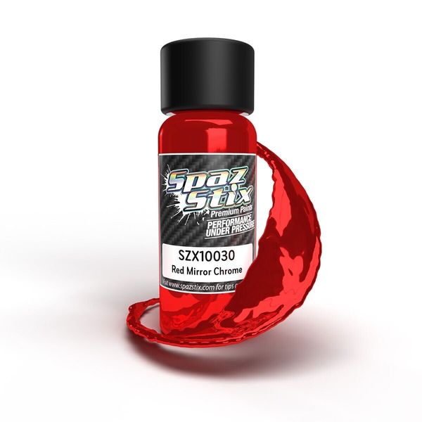 SPAZ STIX RED MIRROR CHROME AIRBRUSH PAINT 2 OZ. SZX10030  LEXAN RC R/C