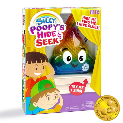 Silly Poopy's Hide & Seek by Relatable, The Talking, Singing, Rainbow Hide & Seek Toy, Fun Learning Toys for Toddlers, Interactive Toddler Toys, Hide and Seek Games, Includes Toy and 2 AA Batteries
