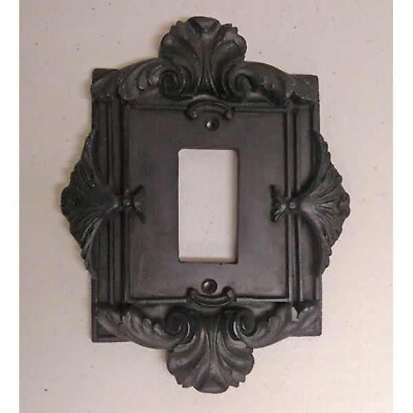 Decorative Resin Florentine Design Dimmer Plate.  Unfinished.