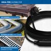 Waterproof Pipe Heating 10 m with Built-in Thermostat Gutter Heating