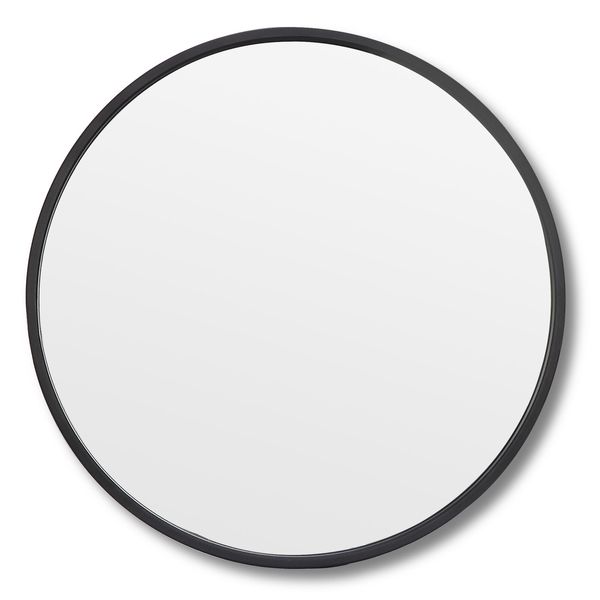 18 Inch Round Mirror for Entryways, Bathrooms, Living Rooms and More Black