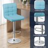 Two Pieces Height Adjustable Indoor Bart Stool 360 Rotation Metal Frame, Blue