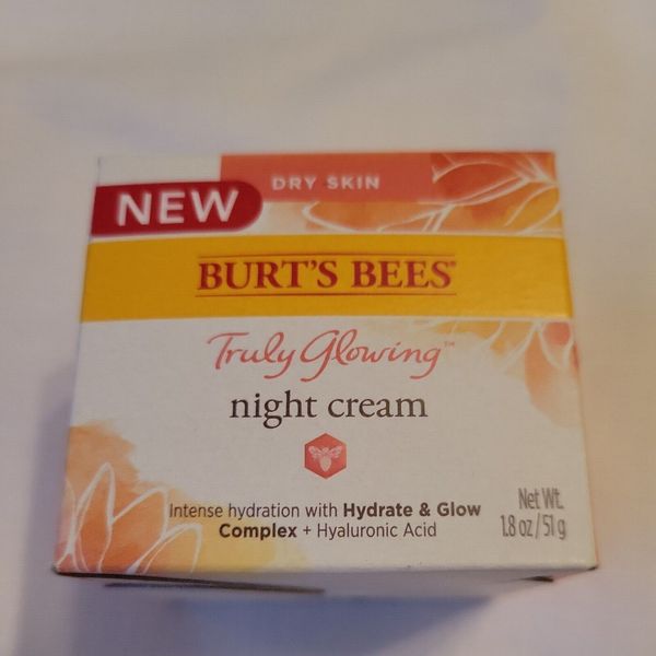 Burt's Bees Truly Glowing DRY SKIN Night Cream 1.8oz NIB