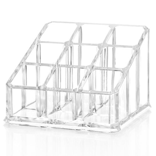 Lipstick Organizer and Storage, 9 Slots Clear Case Display Rack Holder (QX152)