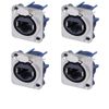 (4 Pack) NEUTRIK NE8FDV RJ45 CAT5 ETHERCON Vertical PCB Mount Panel Jack NKL