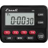 San Jamar Four Event Digital Timer, LCD Display, Black