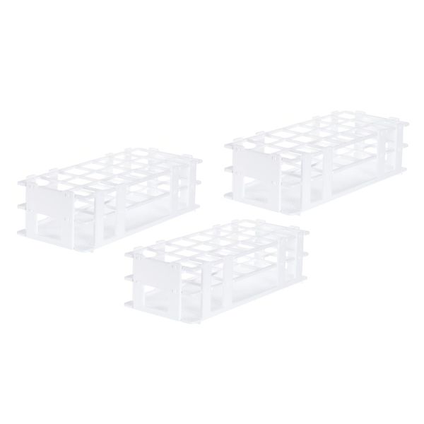 uxcell Plastic Test Tube Rack Holder 21 Hole 3 Layer Lab Removable Tube Holder for 30mm Test Tubes White 3pcs