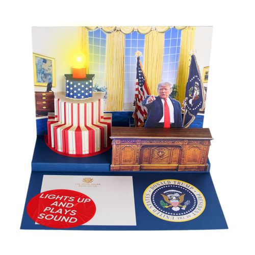 Pop Up Birthday Card with Light & Sound Says Happy Birthday in Donald Trump REAL Voice for Men and Women, Mom & Dad, Husband or Wife