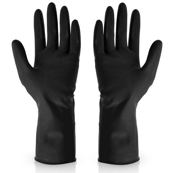 Songerduo Hair Dye Gloves, Latex Gloves, Hair Colour Reusable Black Hand Protectors, Hair Dye Cooking Dishwasher Cleaning Gloves