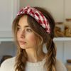 Bowbear Trendy Top Knotted Wide Headbands, Classic Red and White
