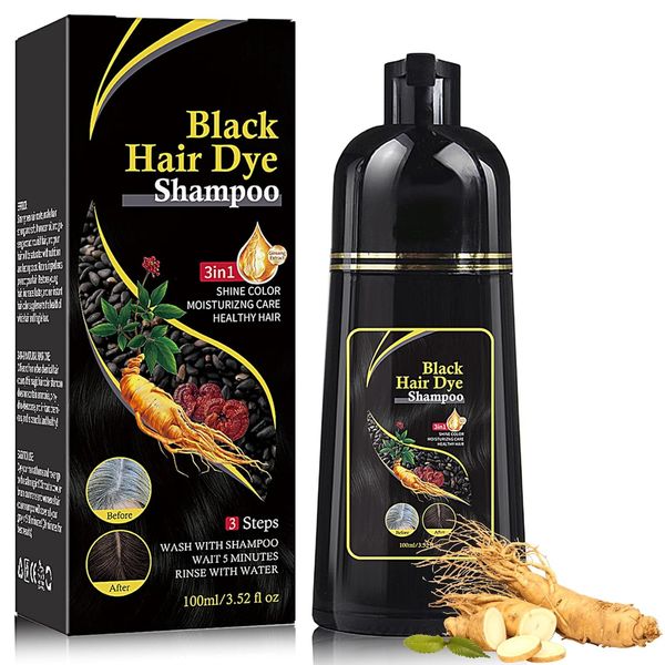 Shampoo Para Cubrir Canas Cabello negro Hierbas Naturales Brillo Y Crecimi