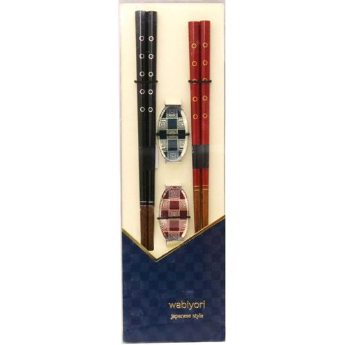 Ishida WABIYORI 60181 Couples Chopsticks Perfect Gift with Chopsticks Rest Set of 2