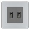 BG Nexus Screwless Polished Chrome 2 Gang HDMI Socket Grey Inserts