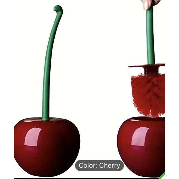 Perfect Home Decor Cherry Shaped Toilet Bowl Cleaner With Sturdy Red Bristles