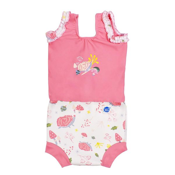 Splash About Baby Girls Happy Nappy Costume One Piece Swimsuit, Forest Walk, 12-24 Months