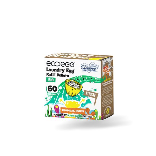 SpongeBob SquarePants x ecoegg Laundry Egg Refill Pellets | Helps Soften Clothes | Bio | No chlorine bleaches, phosphates or parabens | 60 Washes