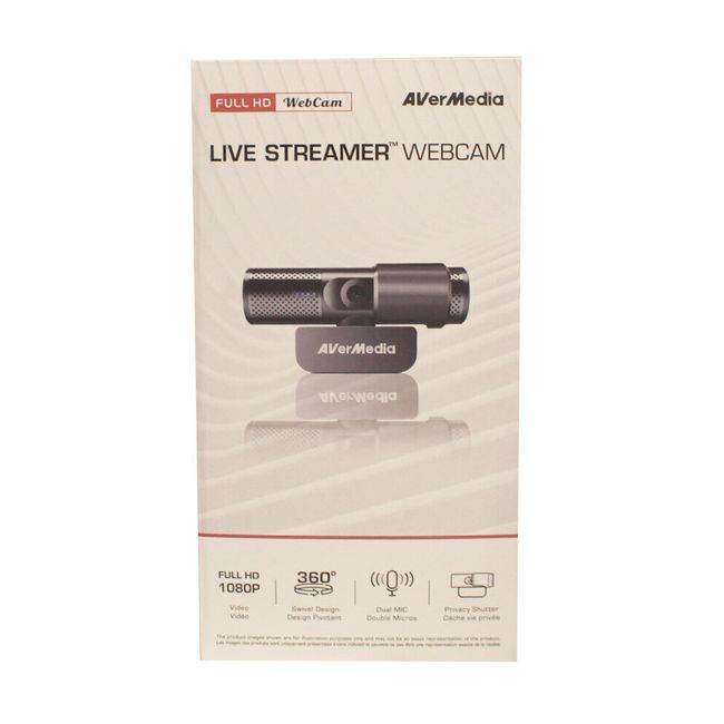 AverMedia Live Streamer Webcam 1080P, 360 Swivel Design, Perfect for Streaming
