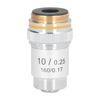 Raguso 10X Microscope Lens Objective Lens Replacement 20.2mm Interface High Light Transmittance with Spring Device for Biological Microscopes