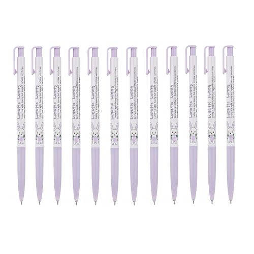 ZEESOON Xeno Lunatic Lunny 0.38mm Slim Ball Point Pen Dozen Box 12 Pcs, Made in Korea (Purple 12pcs)