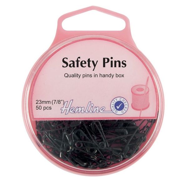 Safety Pins 50pk 23mm Black