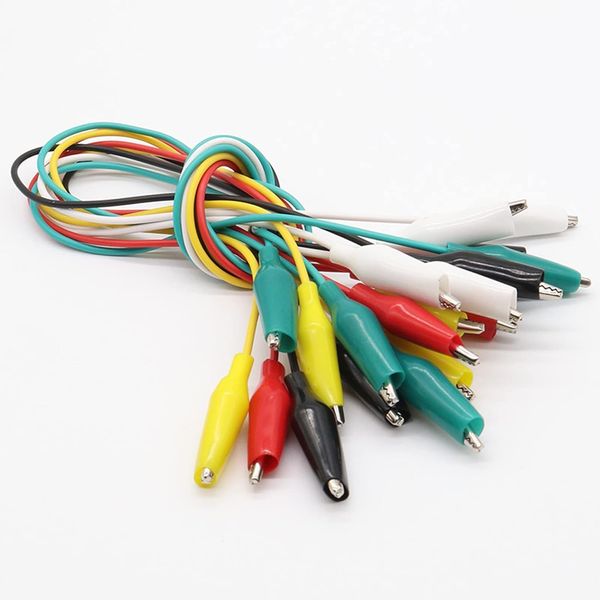 Alligator Clip Test Lead Set of 10 Tester Wire Jumpers Wire Slab Clips Cables Easy to Install and Remove Electrical Cables Circuit Board Electrical Test (5 Colors/2 Each 18 Length 46cm)