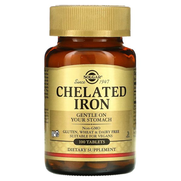 Chelated Iron, 25 mg, 100 Tablets
