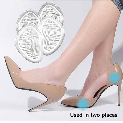 Gel Insoles for Women (10 pieces), Rapid Pain Relief Ball of Foot Cushions Forefoot Shoe Cushions Party Shoes High Heel Gel Pads, Rapid Pain Relief