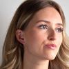 Dew Sterling Silver and Multi Nano Gems Open Heart Stud Earrings